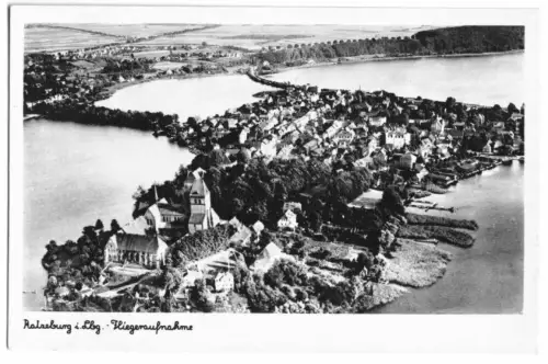 AK, Ratzeburg, Luftbildansicht, um 1955