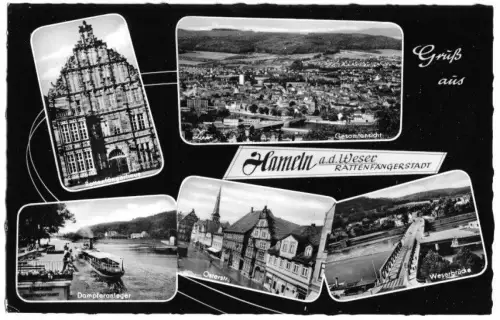 AK, Hameln Weser, fünf Abb., gestaltet, um 1960