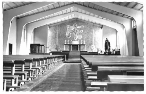 AK, Königstein im Taunus, Konviktskirche, Innenansicht mit Altar, 1959