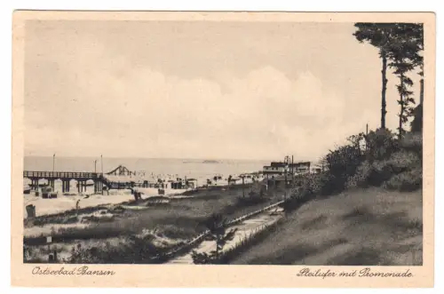 AK, Seebad Bansin auf Usedom, Steilufer und Promenade, um 1930