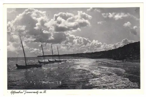 AK, Ostseebad Zinnowitz auf Usedom, Strandpatie mit Booten, 1939