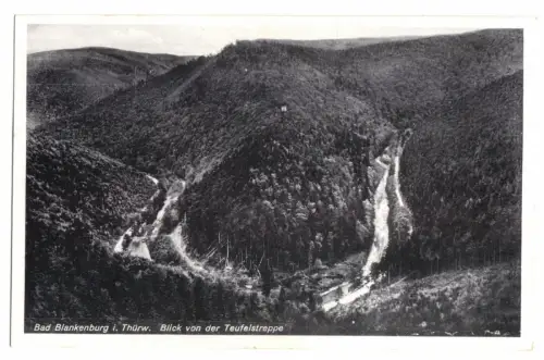 AK, Bad Blankenburg Thür., Blick von der Teufelstreppe, 1938
