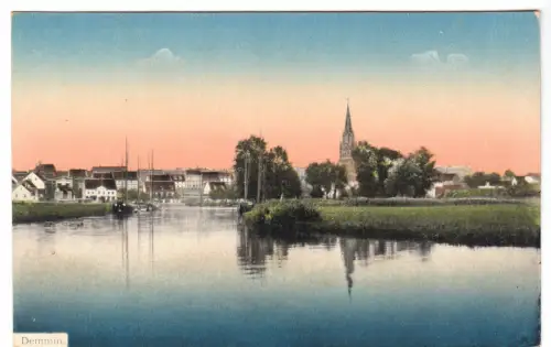 AK, Demmin, Teilansicht vom Wasser aus, um 1920
