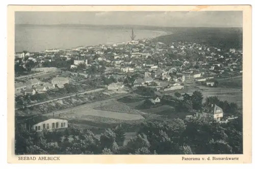 AK, Seebad Ahlbeck auf Usedom, Panorama von der Bismarckwarte, 1929