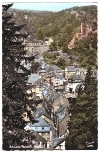 AK, Monschau, Montjoie, Teilansicht, um 1960