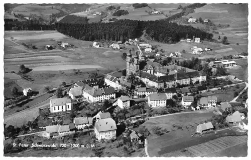 AK, St. Peter Schwarzwald, Luftbildansicht, um 1960