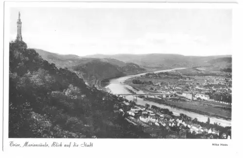AK, Trier, Mariensäule und Blick auf die Stadt, um 1955