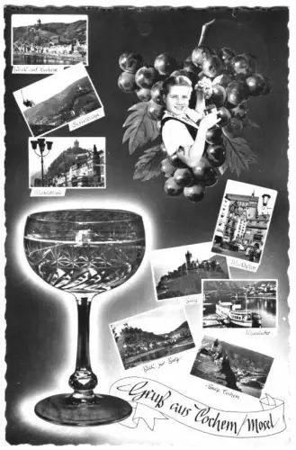 AK, Cochem Mosel, sieben Abb., gestaltet, um 1956