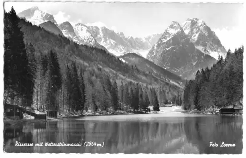 AK, Rissersee mit Wettersteinmassiv, 1956