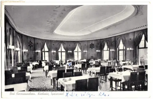 AK, Bad Hermannsborn, Kurhaus, Speisesaal, um 1955