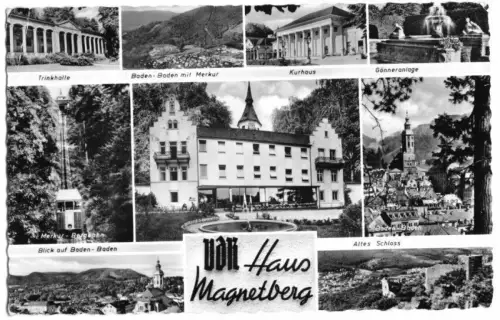 AK, Baden-Baden, V.d.K. Erholungsheim Magnetberg, neun Abb., 1960