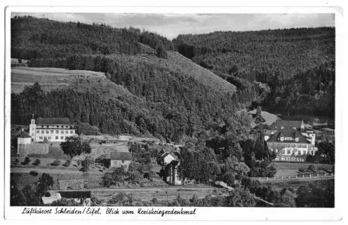 AK, Schleiden Eifel, Teilansicht, Blick vom Kriegerdenkmal, 1950