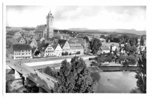 AK, Nürtingen a. Neckar, Teilansicht, 1952