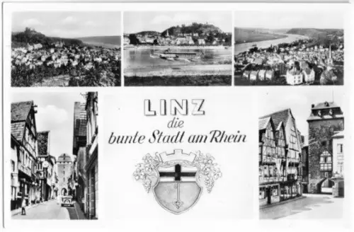AK, Linz am Rhein, fünf Abb., gestaltet, um 1955