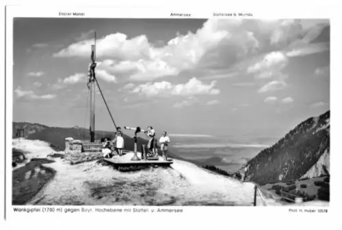 AK, Blick vom Wankgipfel gegen die Bayr. Hochebene 1958