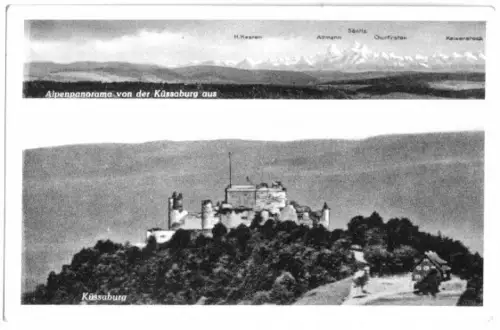 AK, Küssaburg, zwei Abb., um 1953
