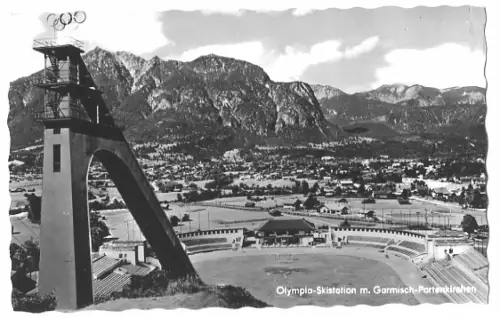 AK, Garmisch-Partenkirchen, Skistadion, ca. 1959