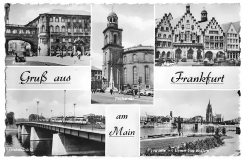 AK, Frankfurt Main, fünf Abb., 1956