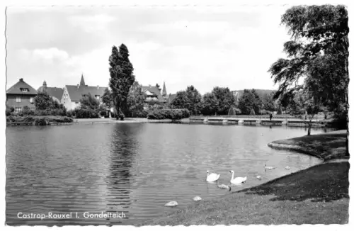 AK, Castrop-Rauxel, Partie am Gondelteich, 1962