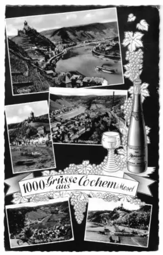 AK, Cochem Mosel, fünf Abb., gestaltet, 1960