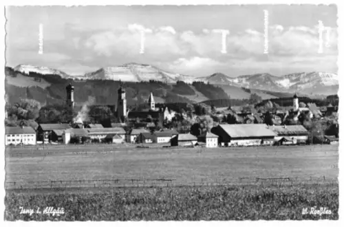 AK, Isny im Allgäu, Teilansicht, 1958