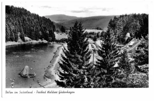 AK, Brilon Sauerland, Freibad Waldsee Gudenhagen, 1956