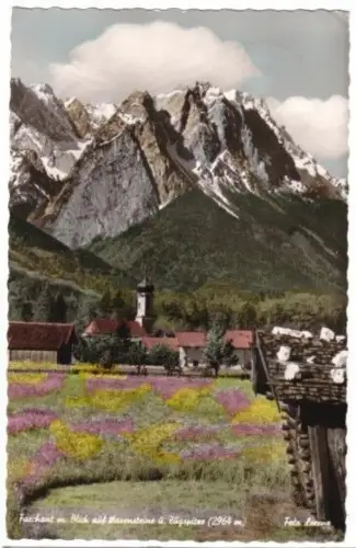 AK, Farchant, Teilansicht mit Waxensteinen, 1962