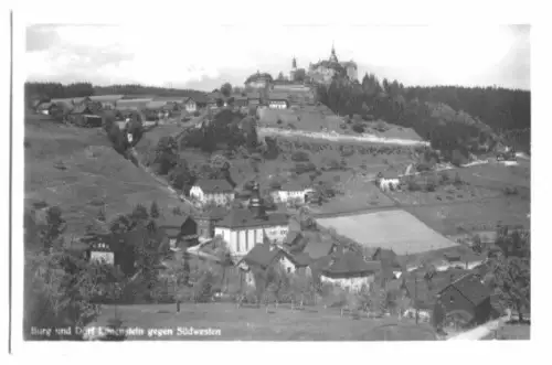 AK, Ort und Burg Lauenstein, Gesamtansicht 2, um 1955
