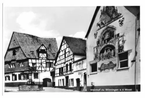AK, Winningen Mosel, Weinhexenhaus m. Weinbrunnen, 1964