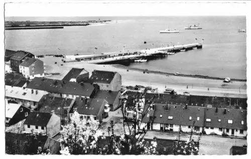 AK, Helgoland, Unterland vom Falm gesehen, um 1958