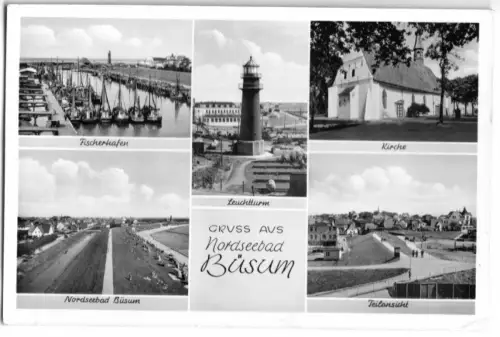 AK, Nordseebad Büsum, fünf Abb., 1951
