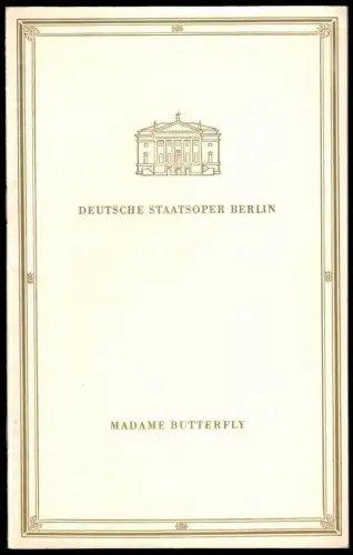 Theaterprogramm, Deutsche Staatsoper Berlin, Madame Butterfly, 1964