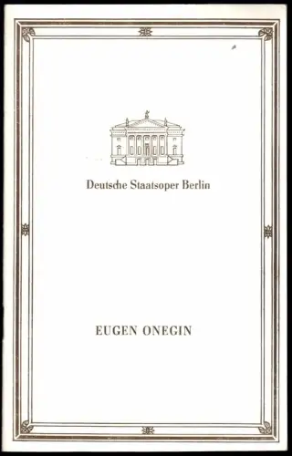 Theaterprogramm, Deutsche Staatsoper Berlin, Eugen Onegin, 1989