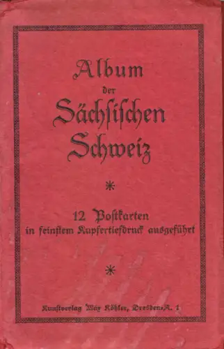 AK-Leporello mit 12 AK, Sächsische Schweiz, Kupfertiefdruck, 1920er 