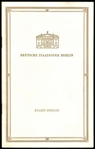 Theaterprogramm, Deutsche Staatsoper Berlin, Eugen Onegin, 1957