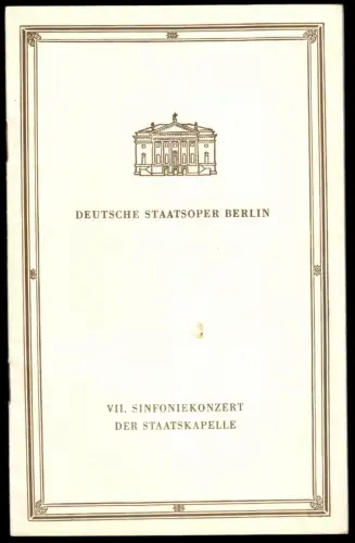 Theaterprogramm, Deutsche Staatsoper Berlin, Staatskapelle, Sinfoniekonzert 1959