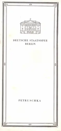 Theaterprogramm, Deutsche Staatsoper Berlin, Petruschka, 1970
