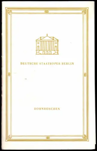 Theaterprogramm, Deutsche Staatsoper Berlin, Dornröschen, 1970