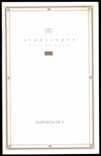 Theaterprogramm, Deutsche Staatsoper Berlin, Dornröschen, 1994