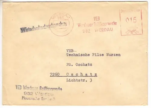 AFS, VEB Werdauer Reißfaserwerke, 962 Werdau, o Werdau, 962, 27.11.80