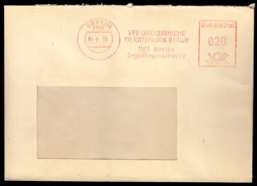 AFS, VEB Medizinische Gerätefabrik Berlin, o Berlin, 1157, 4.7.73