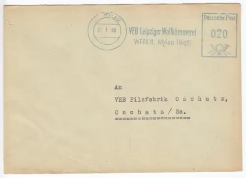 AFS, VEB Leipziger Wollkämmerei, Werk II, Mylau (Vogtl.), o Mylau, 21.3.,60