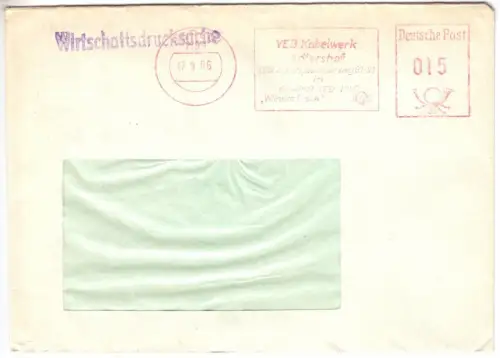 AFS, VEB Kabelwerk Adlershof, Berlin, Büchnerweg 81-91, Berlin, 1199, 17.9.86