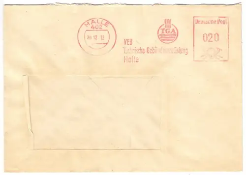 AFS, VEB Technische Gebäudeausrüstung Halle, o Halle, 402, 28.12.72