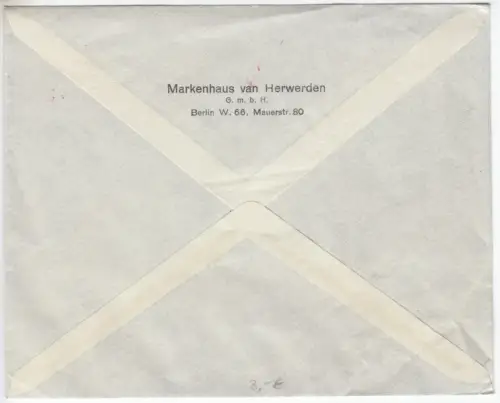 Postfreistempel, Berlin W 8, 4.6.25