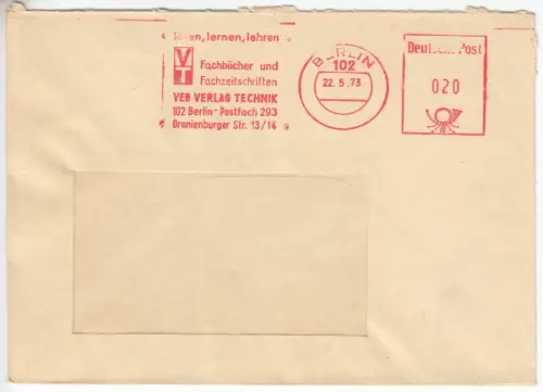 AFS, VEB Verlag Technik, 102 Berlin, o Berlin, 102, 22.5.73