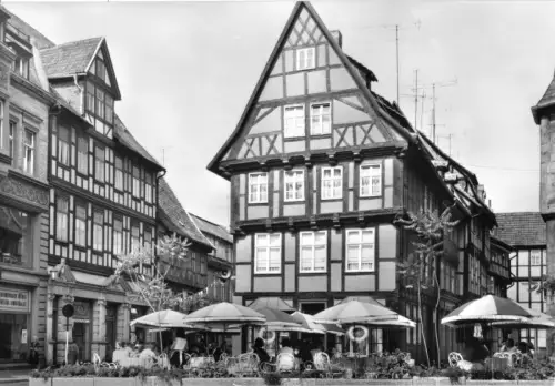 AK, Quedlinburg, Boulevard-Café am Markt, 1985