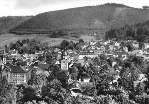 AK, Friedrichroda Thür. Wald, Teilansicht mit Kirche, 1967