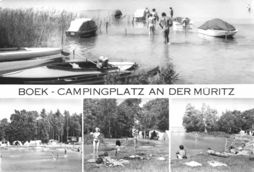 AK, Boek Kr. Neustrelitz, Campingplatz an der Müritz, vier Abb., 1979