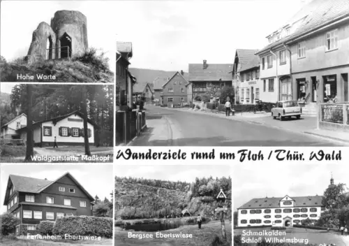 AK, Floh Thür. Wald, Wanderziele rund um Floh, sechs Abb., 1982